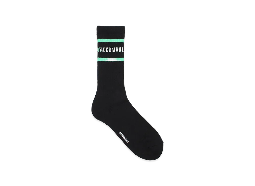 WACKO MARIA Logo Jacquard Socks "Black/Green"