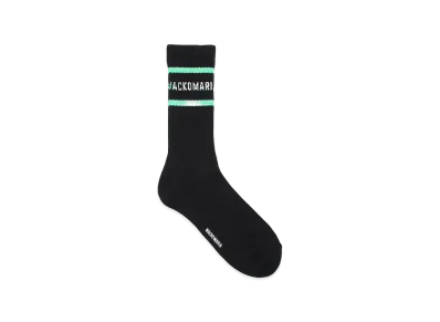 WACKO MARIA Logo Jacquard Socks "Black/Green"