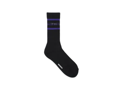 WACKO MARIA Logo Jacquard Socks "Black/Navy"