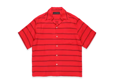 WACKO MARIA Striped Open Collar Shirt "Red"