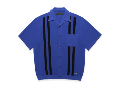 WACKO MARIA Knit Open Collar Shirt "Blue"