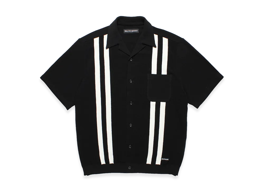 WACKO MARIA Knit Open Collar Shirt "Black"