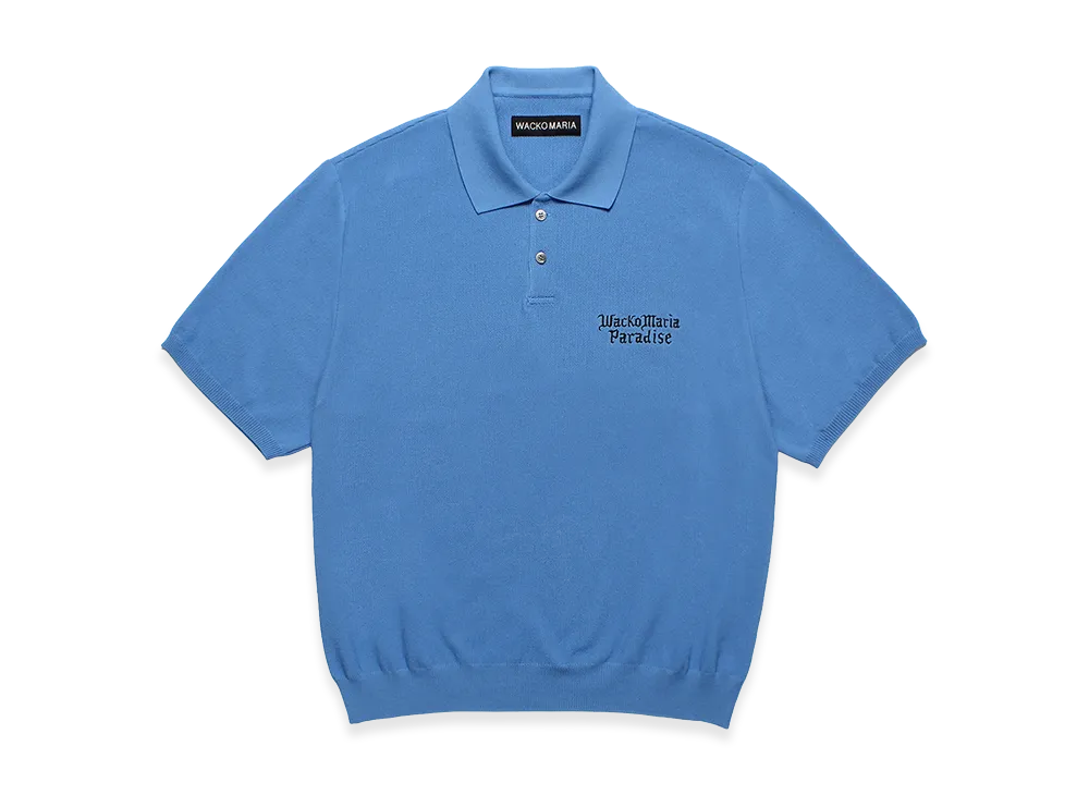 WACKO MARIA Knit Polo Shirt "Blue"