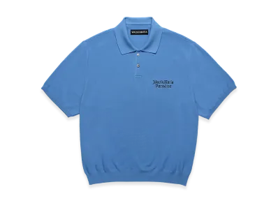 WACKO MARIA Knit Polo Shirt "Blue"