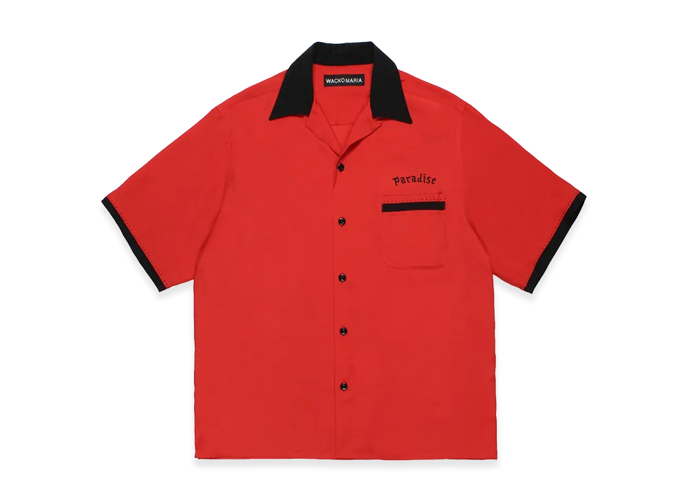 WACKO MARIA 50's Open Collar Shirt "Red"
