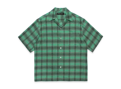 WACKO MARIA Ombre Check Open Collar Shirt "Green"