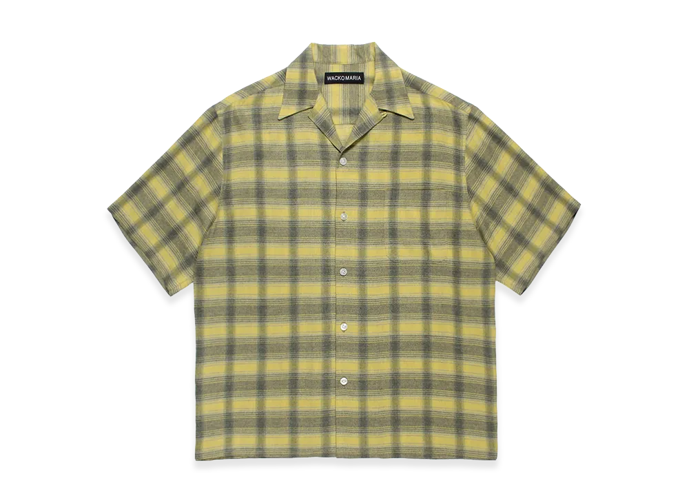 WACKO MARIA Ombre Check Open Collar Shirt "Yellow"