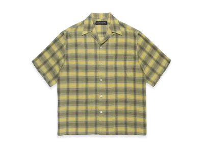 WACKO MARIA Ombre Check Open Collar Shirt "Yellow"