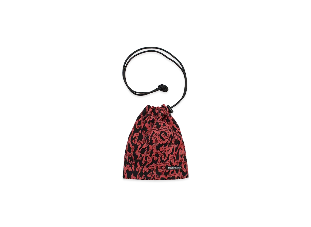 WACKO MARIA Leopard Drawstring Bag "Red"
