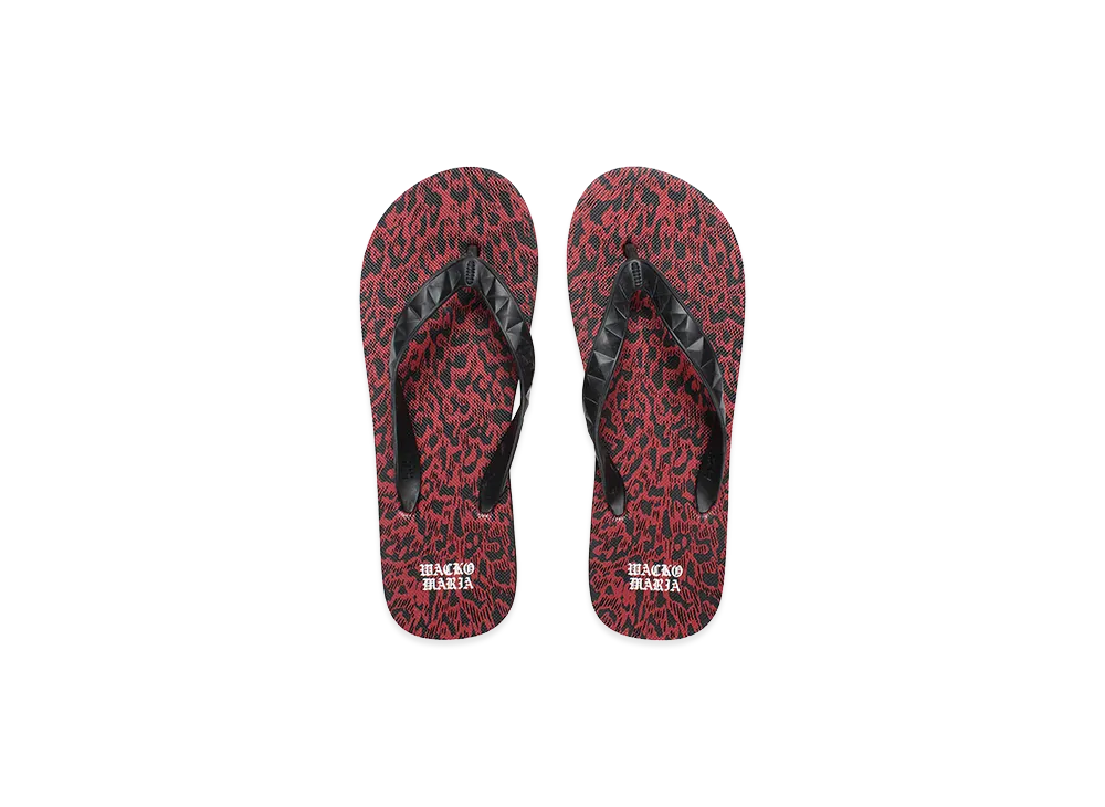 WACKO MARIA x Hayn Leopard Beach Sandals "Red"