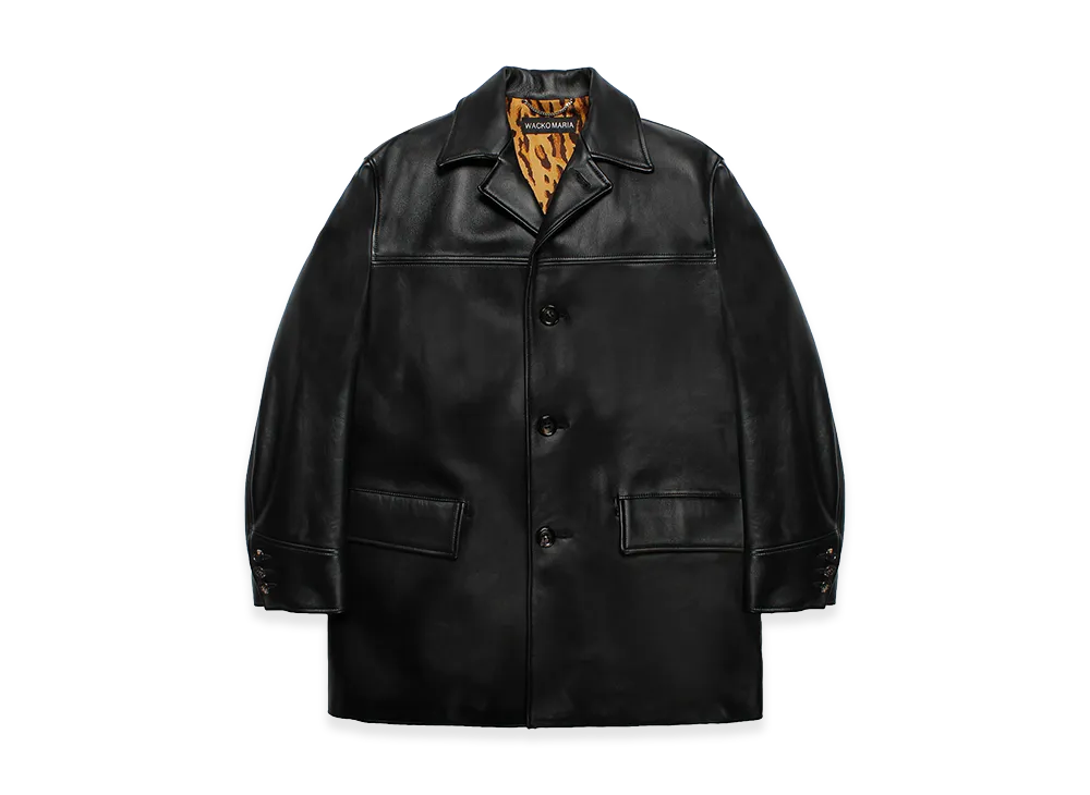 WACKO MARIA Leather Car Coat "Black"