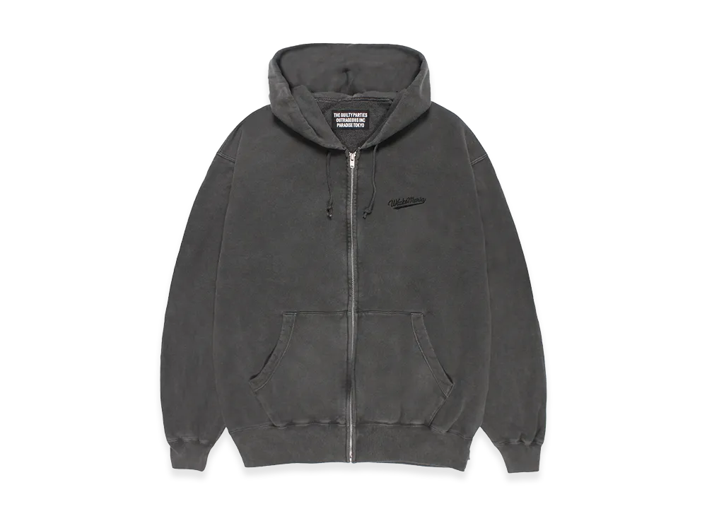 WACKO MARIA Washed Heavy Weight Zip Up Hooded Sweat Shirt "Gray"