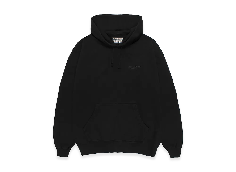 WACKO MARIA Washed Heavy Weight Hooded Sweat Shirt "Black"