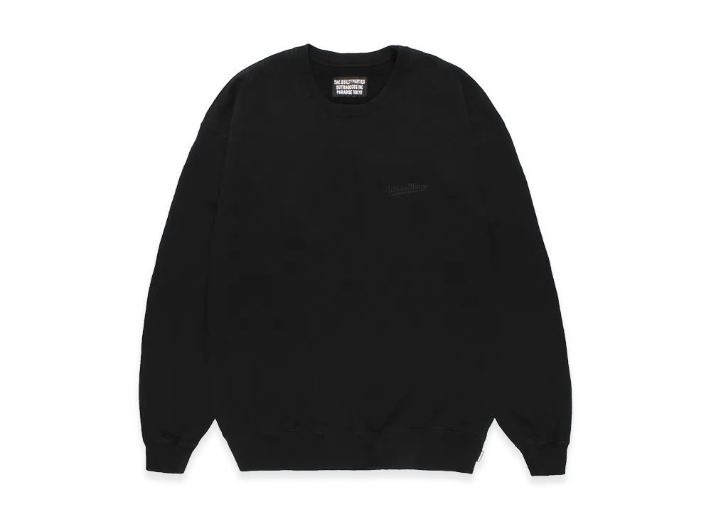 WACKO MARIA Washed Heavy Weight Sweat Shirt "Black"