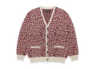 WACKO MARIA Leopard Jacquard Knit Cardigan "White"