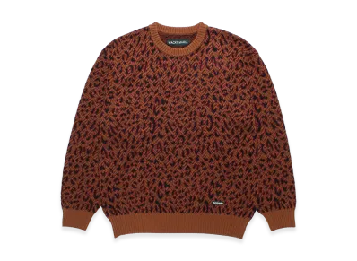 WACKO MARIA Leopard Jacquard Knit Sweater "Brown"
