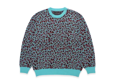 WACKO MARIA Leopard Jacquard Knit Sweater "Blue"