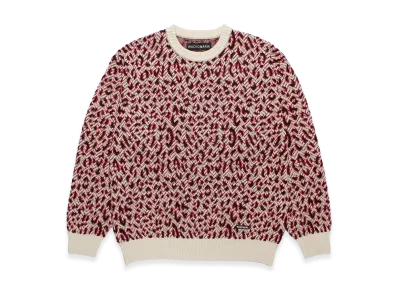 WACKO MARIA Leopard Jacquard Knit Sweater "White"