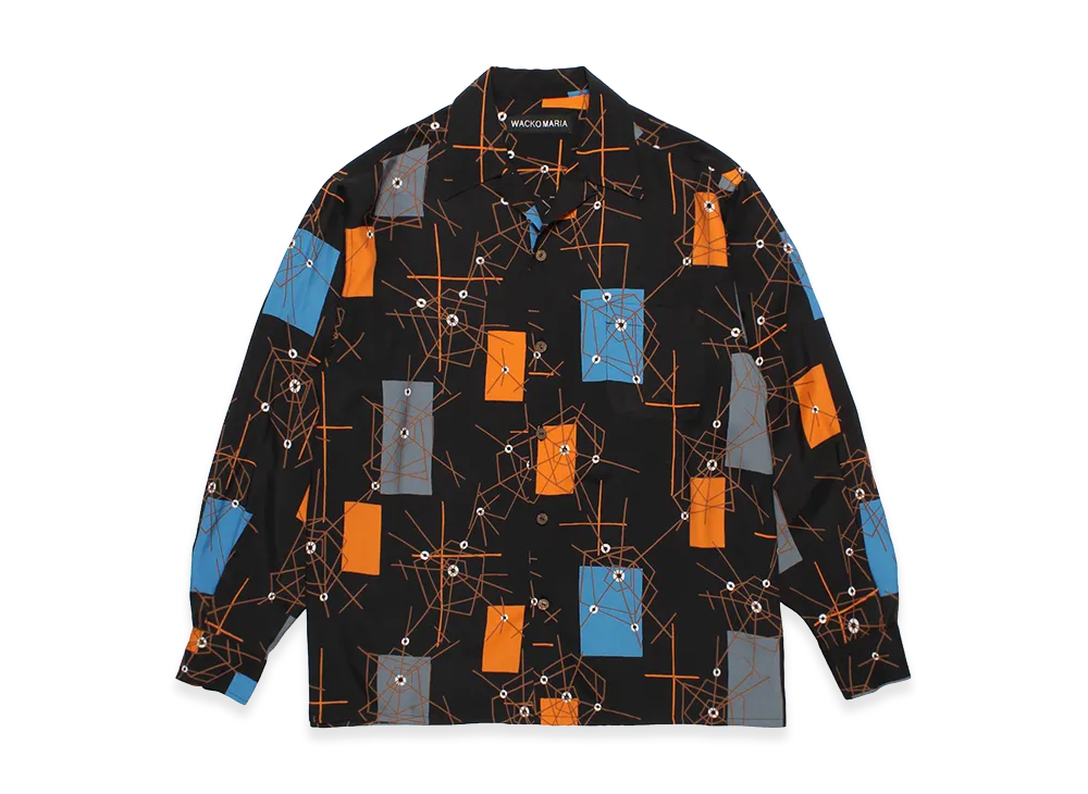 WACKO MARIA Hawaiian Shirt "Black/Blue"