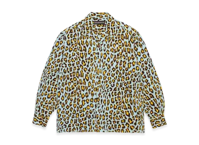 WACKO MARIA Leopard Open Collar Shirt "Blue"