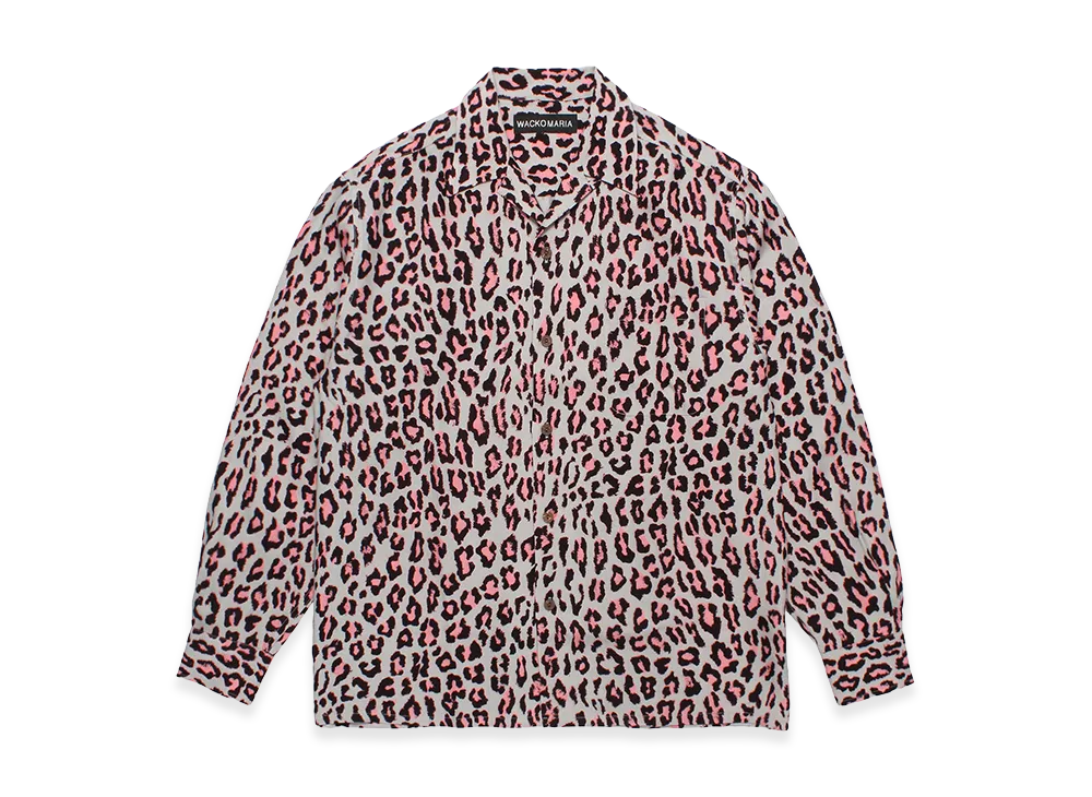 WACKO MARIA Leopard Open Collar Shirt "Gray"