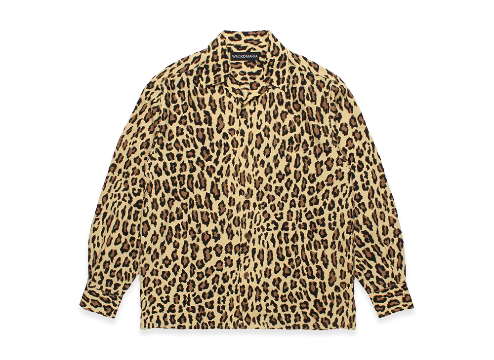 WACKO MARIA Leopard Open Collar Shirt "Brown"