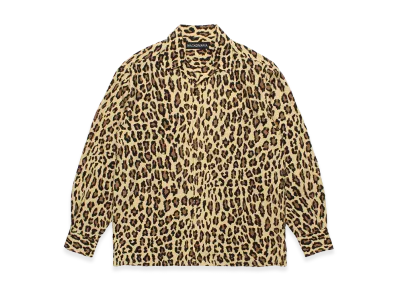 WACKO MARIA Leopard Open Collar Shirt "Brown"