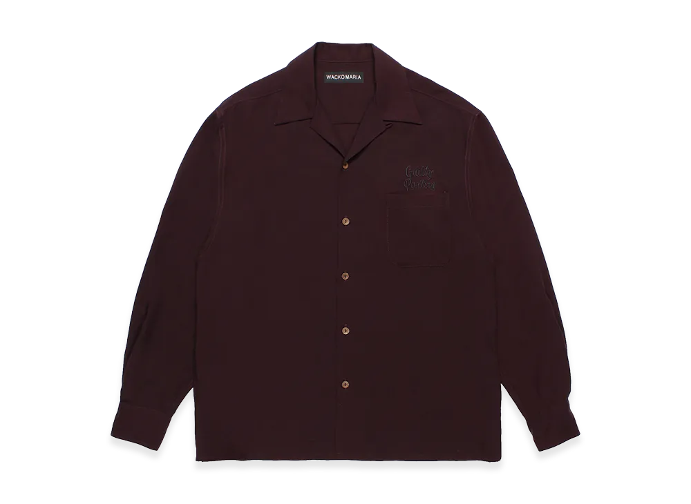 WACKO MARIA 50's Open Collar Shirt "Burgundy"