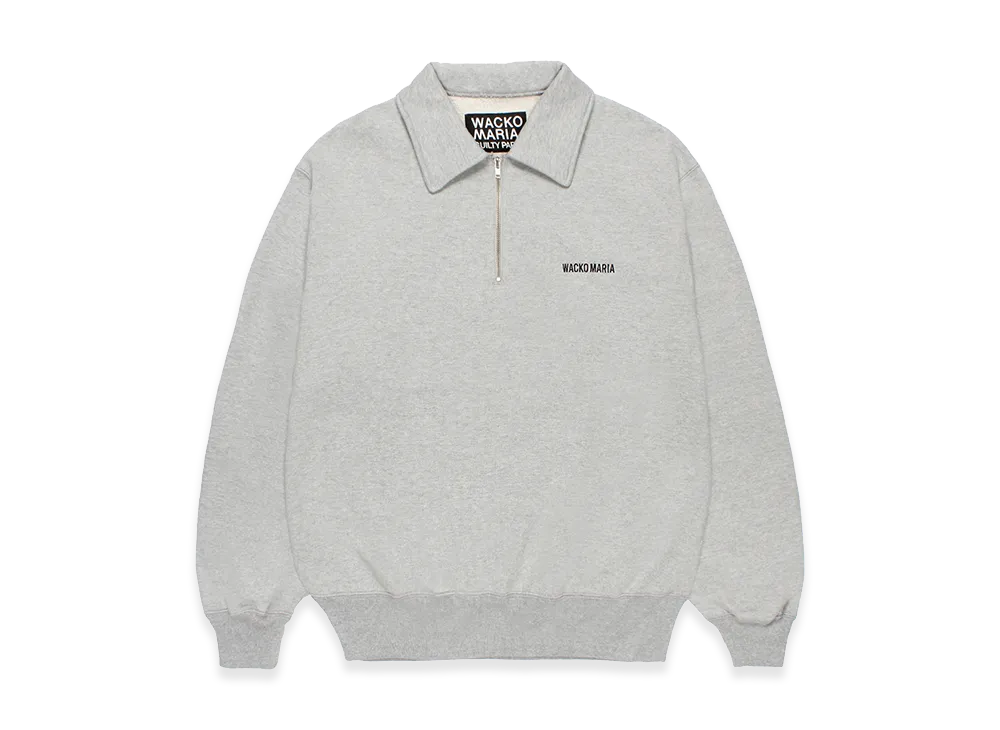 WACKO MARIA Heavy Weight Half Zip Sweat Shirt "Gray"