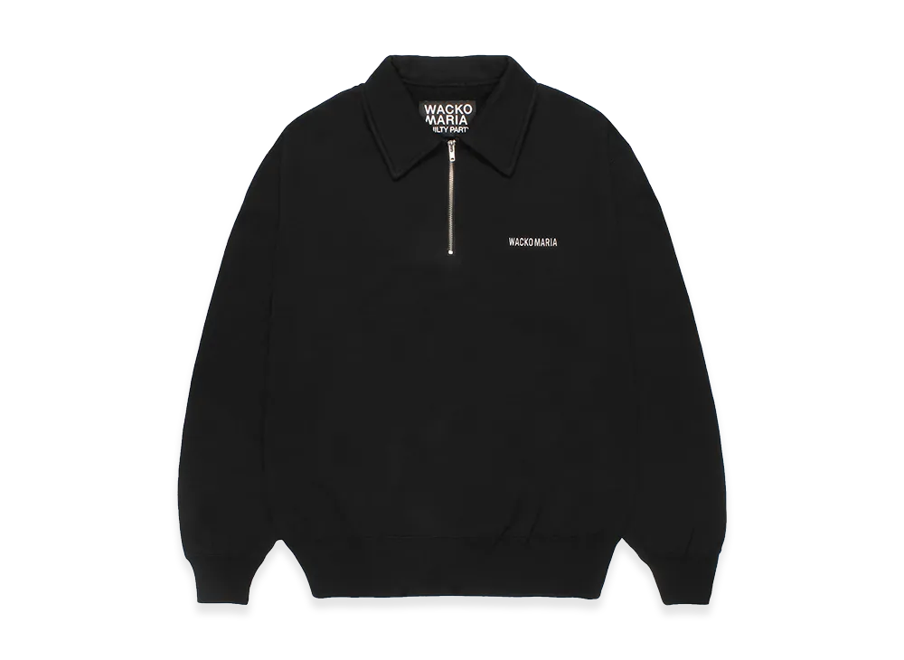 WACKO MARIA Heavy Weight Half Zip Sweat Shirt "Black"