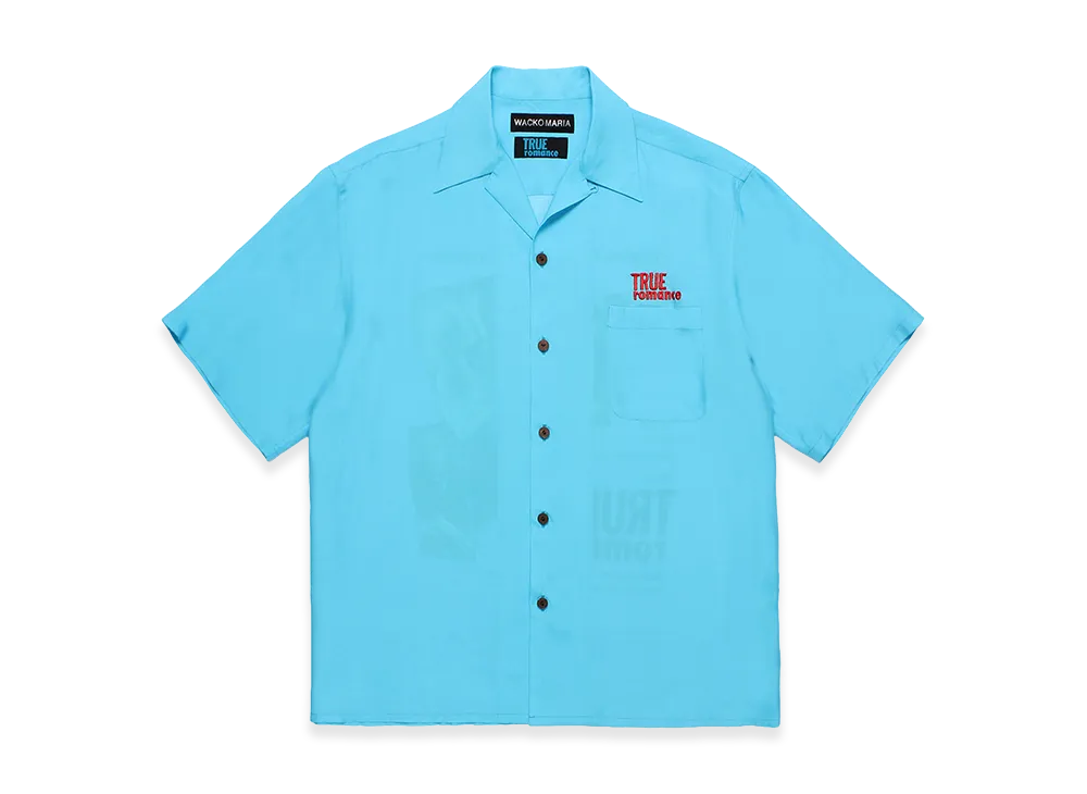 WACKO MARIA x True Romance 50's Open Collar Shirt "Blue"