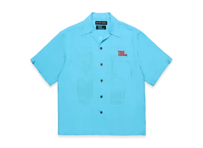 WACKO MARIA x True Romance 50's Open Collar Shirt "Blue"