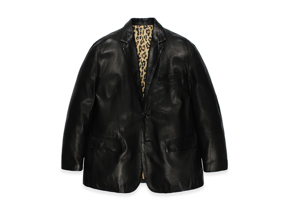 WACKO MARIA Leather Single Breasted Jacket "Black"