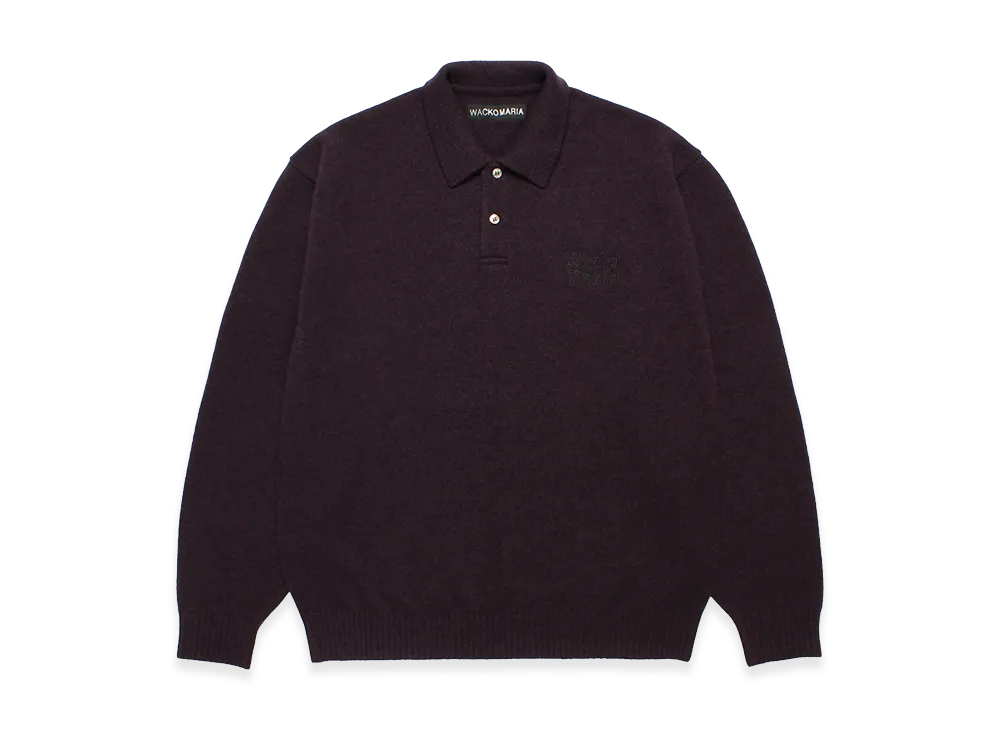 WACKO MARIA Wool Knit Polo Shirt "Purple"