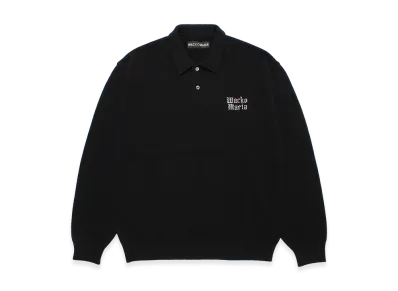 WACKO MARIA Wool Knit Polo Shirt "Black"