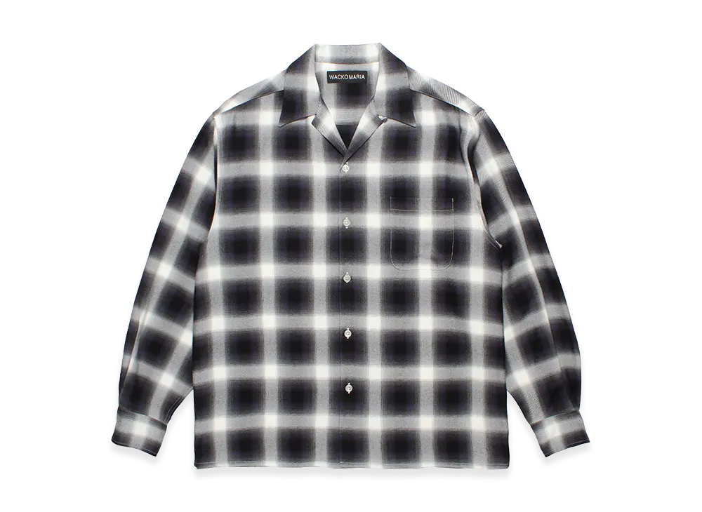 WACKO MARIA Ombre Check Open Collar Shirt "Purple"