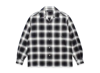 WACKO MARIA Ombre Check Open Collar Shirt "Purple"