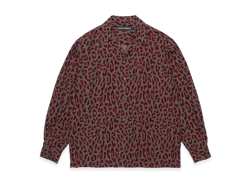 WACKO MARIA Leopard Hawaiian Shirt "Charcoal"