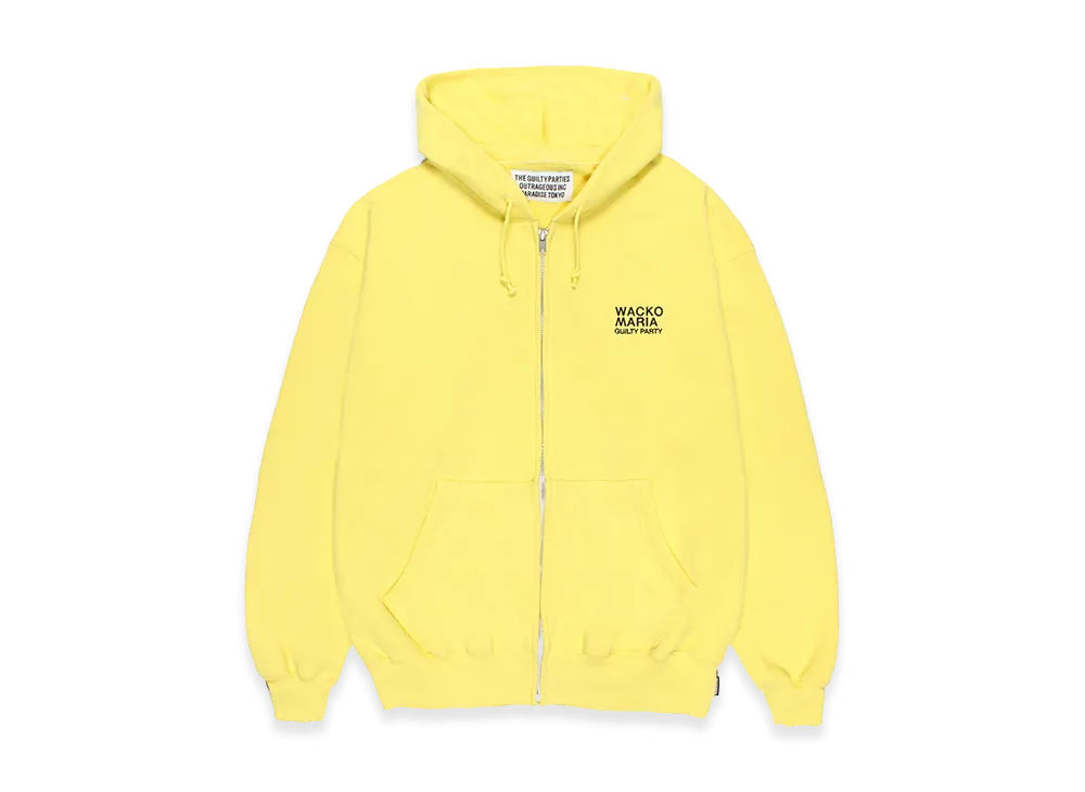 WACKO MARIA Middle Weight Zip Up Hooded Sweat Shirt "Yellow"