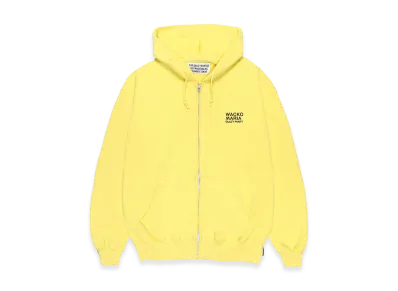 WACKO MARIA Middle Weight Zip Up Hooded Sweat Shirt "Yellow"