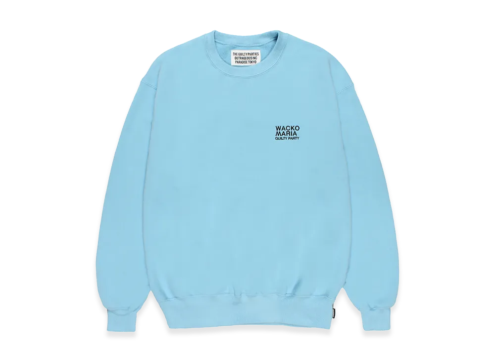 WACKO MARIA Middle Weight Sweat Shirt "Light Blue"