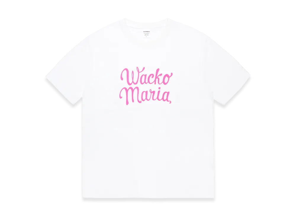 WACKO MARIA Washed Heavy Weight T-Shirt "White/Pink"