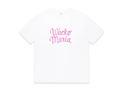 WACKO MARIA Washed Heavy Weight T-Shirt "White/Pink"