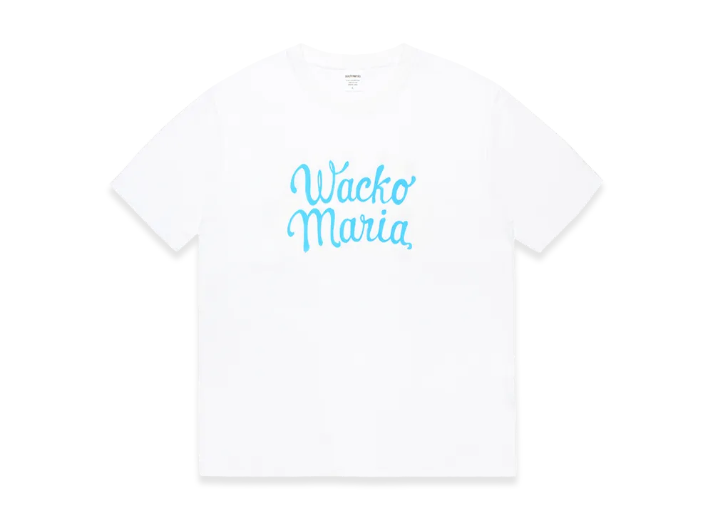 WACKO MARIA Washed Heavy Weight T-Shirt "White/Blue"