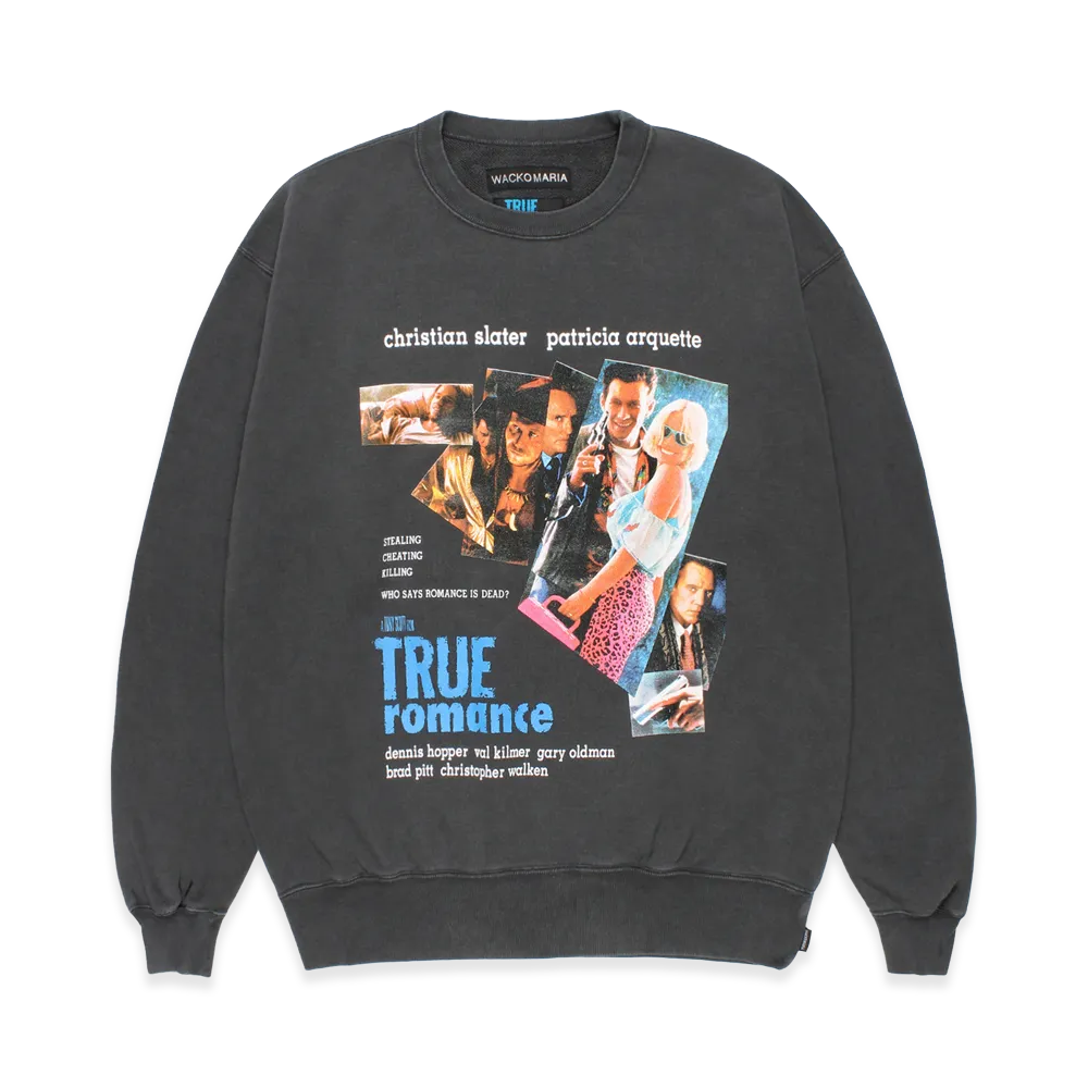 WACKO MARIA x True Romance Washed Heavy Weight Sweat Shirt "Charcoal"