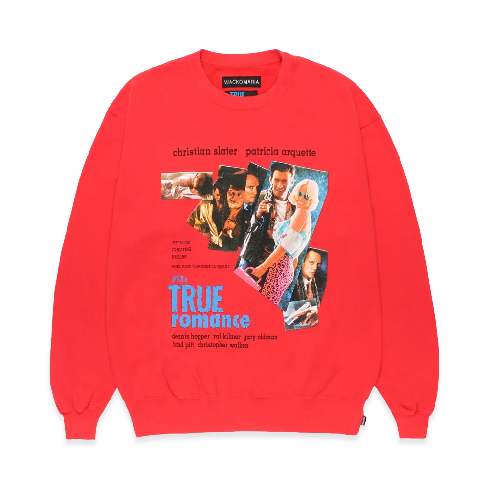 WACKO MARIA x True Romance Washed Heavy Weight Sweat Shirt "Red"