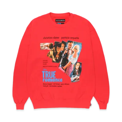 WACKO MARIA x True Romance Washed Heavy Weight Sweat Shirt "Red"
