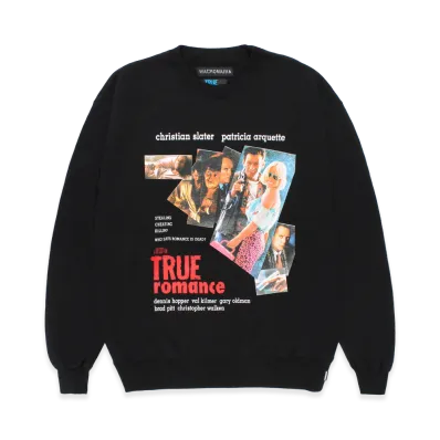 WACKO MARIA x True Romance Washed Heavy Weight Sweat Shirt "Black"