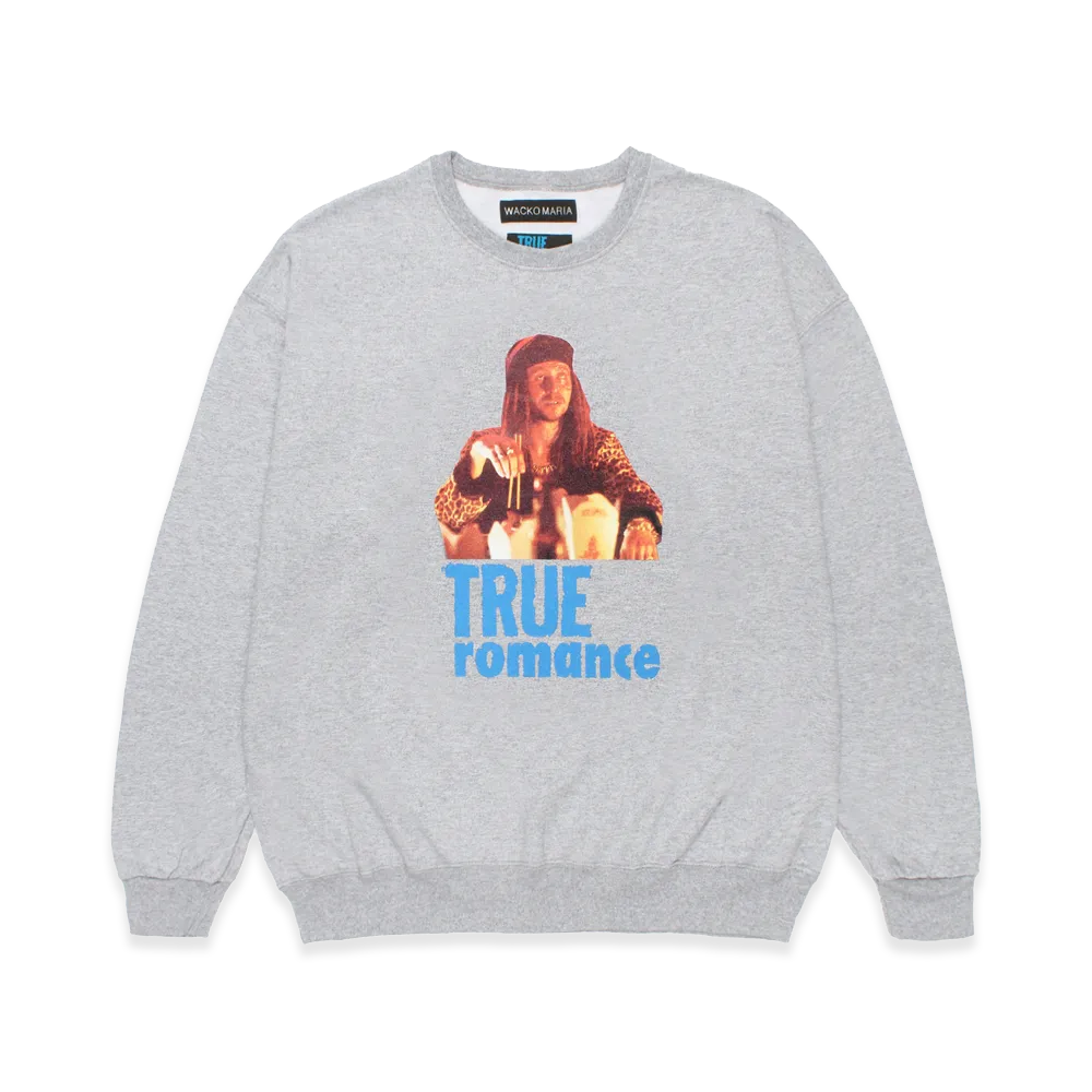 WACKO MARIA x True Romance Crew Neck Sweat Shirt "Gray"