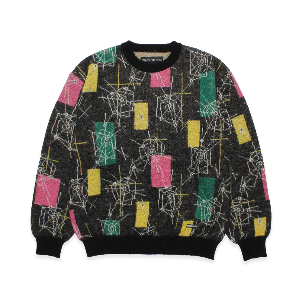WACKO MARIA Jacquard Mohair Knit Sweater "Black/Pink"